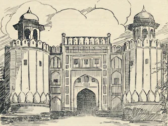 La porte principale - Fort de Lahore, 1936