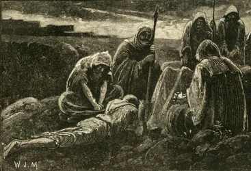 Les hommes de Jabesh pleurant sur la tombe de Saül et Jonathan, 1890