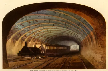 Le chemin de fer métropolitain près de Paddington, 1863, 1945