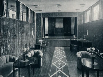 La salle de musique du Palais Stoclet, Bruxelles, Belgique, vers 1914