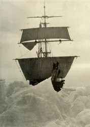 Le Nimrod retenu dans la glace, 1908-1909