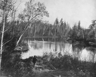La rivière Peshtigo, Wisconsin, USA, vers 1900