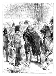 La reine distribuant les croix de Victoria à Hyde Park, Londres, années 1850