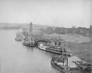 Le Front de la Rivière à Cincinnati, 19ème siècle
