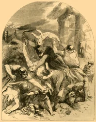 La sœur du roi Sweyn assassinée lors du massacre général des Danois par les Saxons en 1002, vers 1890