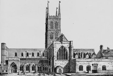 Le côté sud de St. Saviours, Southwark, montrant l