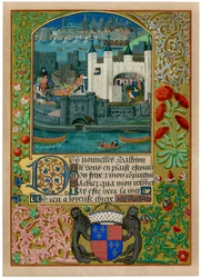 La Tour de Londres avec le pont de Londres, vers 1500, vers 1901