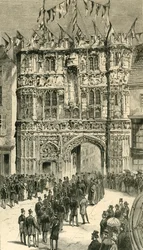 Les visiteurs étant présentés au doyen : visiteurs coloniaux et indiens à Canterbury, 1886