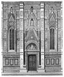 La porte canonique de la basilique Santa Maria del Fiore, Florence, Italie, 1882