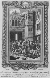 Le célèbre Jacob Van Artevelde cruellement assassiné par la populace à Gand, vers 1787