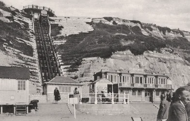 Le funiculaire de la falaise à Bournemouth, Dorset, début du 20ème siècle