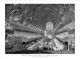 Le banquet de couronnement de George IV à Westminster Hall, Londres, 19 juillet 1821