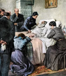La mort de Léon Tolstoï, auteur et philosophe russe, 1910