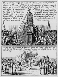 La destruction de Cheapside Cross et la brûlure du Livre des Sports, mai 1643, 1903