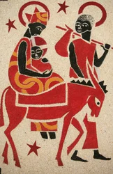 La fuite en Égypte. Fresque de l