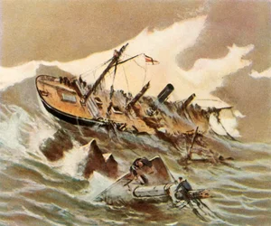 Le navire de guerre Iltis est échoué, 1896, 1936