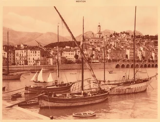 Le port et la vieille ville, Menton, 1930