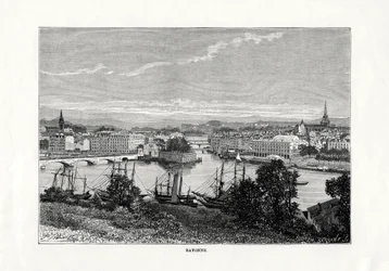 Le port de Bayonne, France, 1879