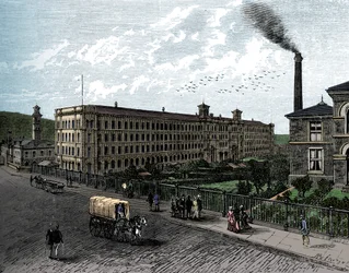 Le moulin à Saltaire, vers 1880