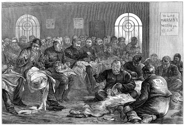 La salle des aiguilles, prison de Clerkenwell, Londres, 1874