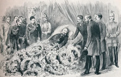 Le passage du premier empereur allemand : le lit de mort de Guillaume Ier, 1888, 1911