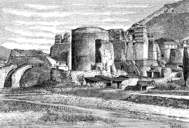 Les ruines de la basilique à Pergame, Turquie, 1895
