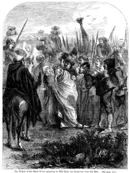 La veuve du Prince Noir appelant Wat Tyler à la protection contre la foule, 1381