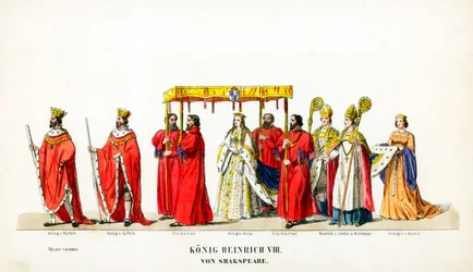 Costumes de théâtre pour la pièce de Shakespeare, Henry VIII, 19ème siècle