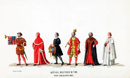Costumes de théâtre pour la pièce de Shakespeare, Henry VIII, 19ème siècle