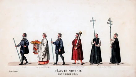 Conceptions de costumes de théâtre pour la pièce de Shakespeare, Henry VIII, 19ème siècle