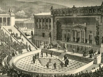 Théâtre de Dionysos à Athènes, 1890