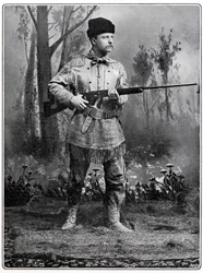 Theodore Roosevelt, soldat et politicien américain, vers 1898