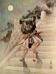 À son horreur indicible... le clair de lune révèle la tête de Kesa - son amour!, 1919