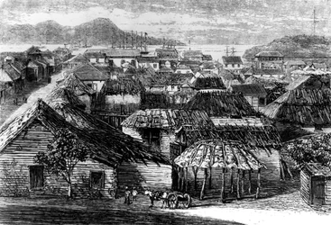 Ville et baie de Puerto Plata, Saint-Domingue, 1873