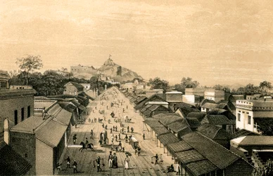 Ville et fort de Trichinopoly, Inde, 1847