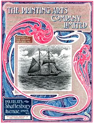 Publicité commerciale pour The Printing Arts Company Limited, Londres, 1902-1903