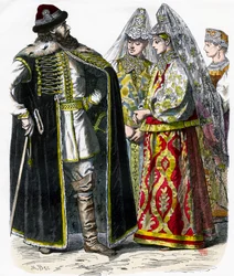 Costume traditionnel russe, vers 1850