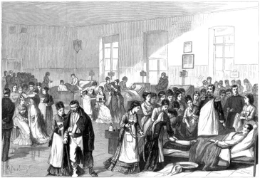 Formation des femmes pour devenir infirmières dans un hôpital militaire à Saint-Pétersbourg, 1877