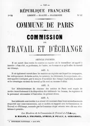 Travail et Échange, des affiches politiques françaises de la Commune de Paris, mai 1871