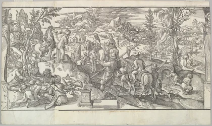Soldats turcs au repos du frise Ces Moeurs et façons de faire des Turcs Coutumes..., 1553