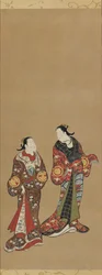 Deux grandes femmes en robes sombres, période Edo, 1615-1868