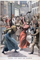 Deux femmes se battant avec des sacs de sable, 1903