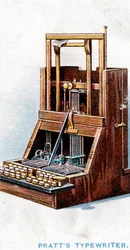 Machine à écrire brevetée par John Pratt en 1866, 1915