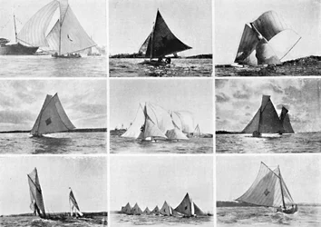 Scènes typiques de yachting dans le port de Sydney, vers 1900