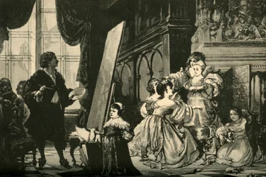 Vandyck peignant les enfants de Charles Ier, 1883