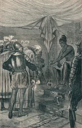 Vasco de Gama rend visite au roi