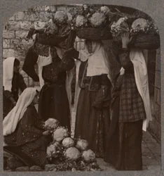 Vendeurs de légumes, Jérusalem, c1900