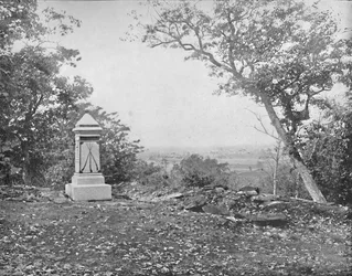 Vue de Culps Hill, Gettysburg, Pennsylvanie