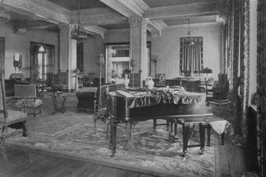 Vue du salon, Gaylord Apartments, Los Angeles, Californie, 1924