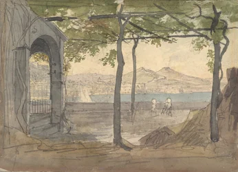 Vue de la baie de Naples avec le mont Vésuve, début du 19ème siècle